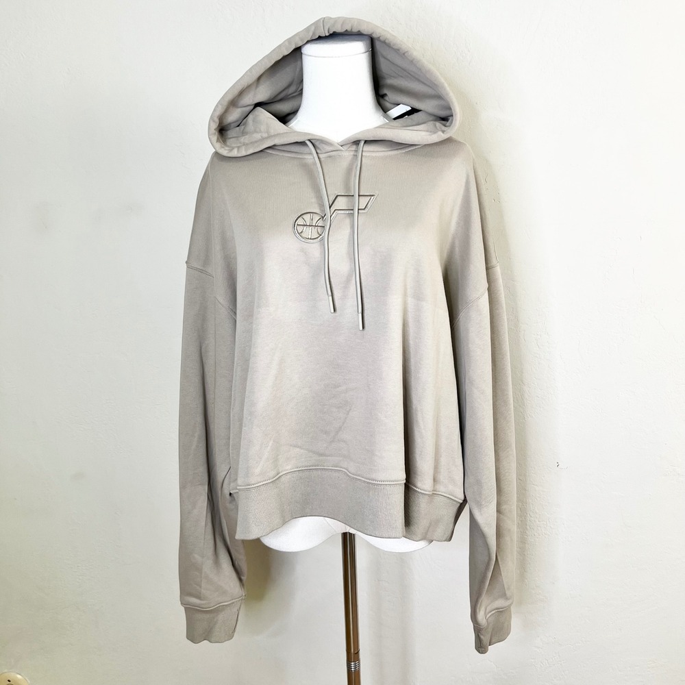 Utah Jazz NBA Hoodie Pro Standard Women Size XL Taupe New Luxury Athletic Logo